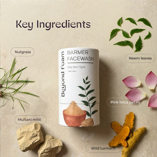 Barmer Face Wash Powder for — With Neem, Red Sandalwood & Nut Grass
