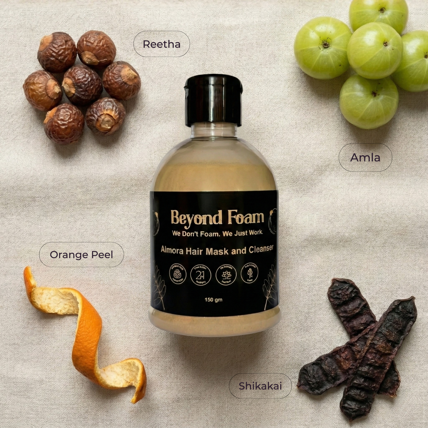 Almora Hair Cleanser Powder —  With Amla, Reetha & Shikakai